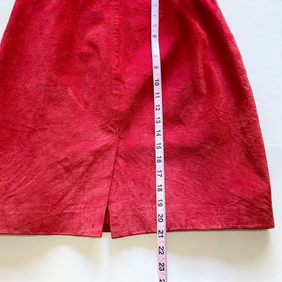 Vintage women’s Rock Creek genuine leather pencil skirt 
 red SZ 14 / large - Picture 5 of 9
